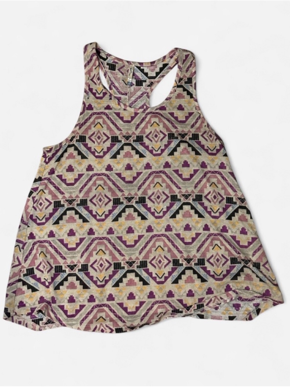 Wallflower Aztec Racerback Tank Top - Purple, Cream, Black, Tan